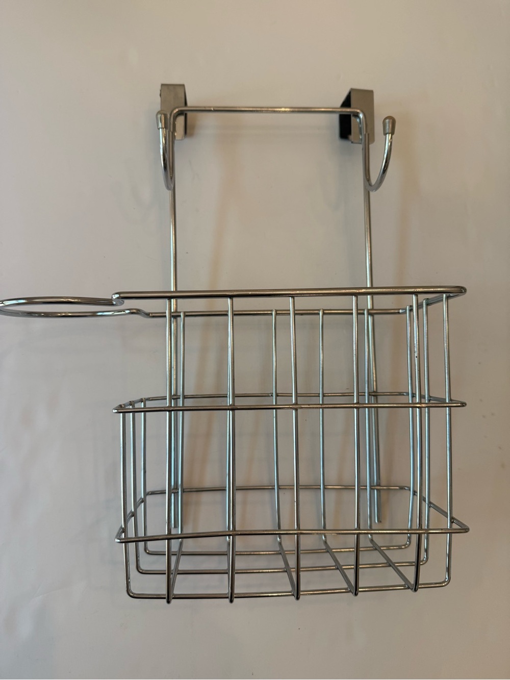 Hair Dryer Holder-Hair Tool Organizer- Silver-Over Cabinet Door